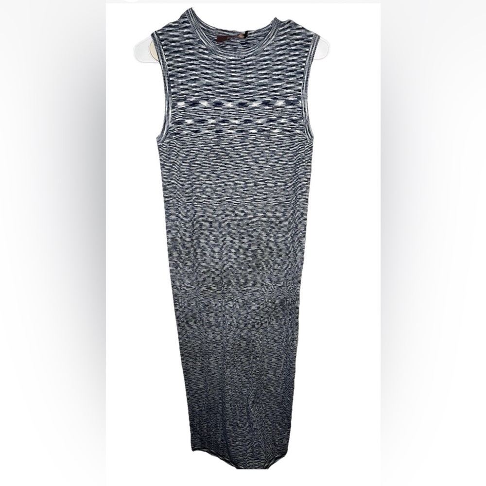 Shift Boutique Sleeveless Dress Blue White Maxi Bodycon Womens Size S NWT